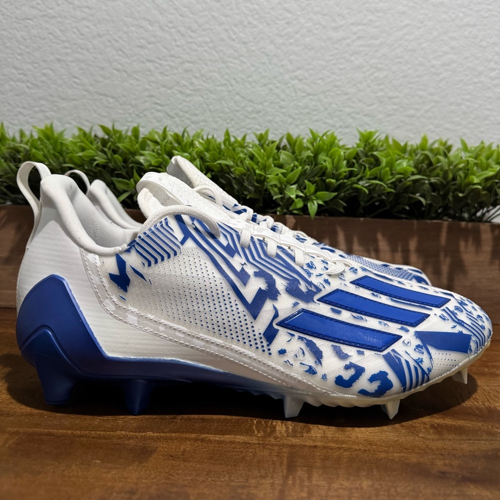 Adidas Adizero 12.0 Mismatch Football Cleats White Blue IG7224 Men's Size 12.5